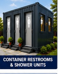 Container restroom and shower unit concept